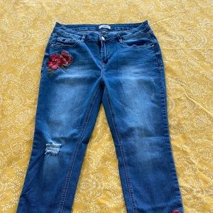 Kenzie embroidered crop jean